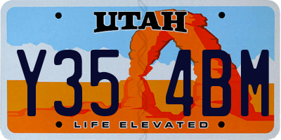 UT license plate Y354BM