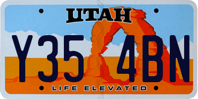 UT license plate Y354BN
