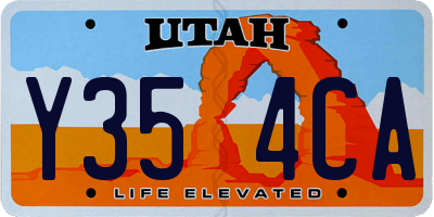 UT license plate Y354CA