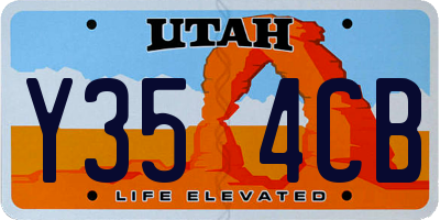 UT license plate Y354CB