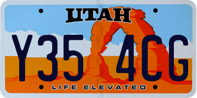 UT license plate Y354CG