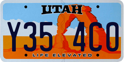 UT license plate Y354CO