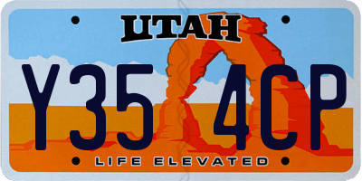 UT license plate Y354CP