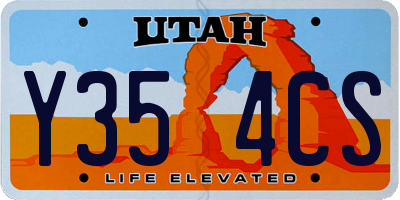 UT license plate Y354CS