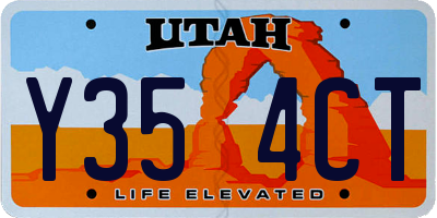 UT license plate Y354CT
