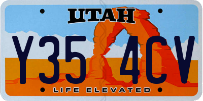UT license plate Y354CV