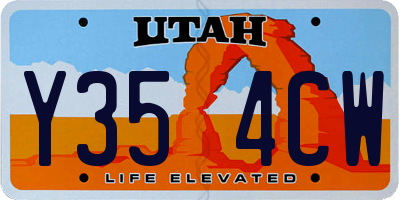 UT license plate Y354CW