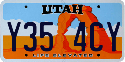 UT license plate Y354CY