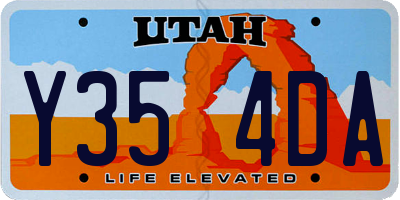 UT license plate Y354DA