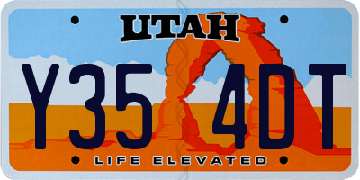 UT license plate Y354DT