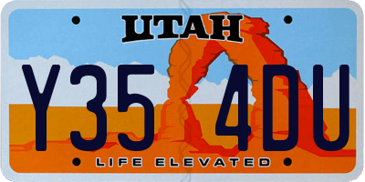UT license plate Y354DU