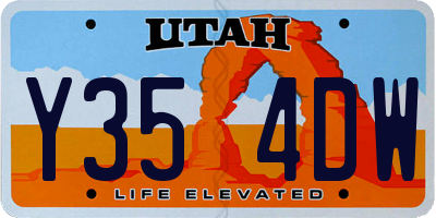 UT license plate Y354DW