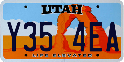 UT license plate Y354EA