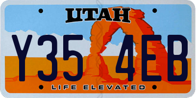UT license plate Y354EB