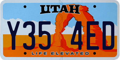 UT license plate Y354ED