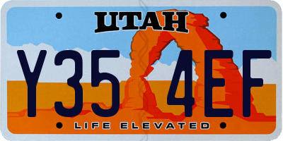 UT license plate Y354EF