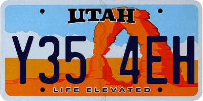 UT license plate Y354EH