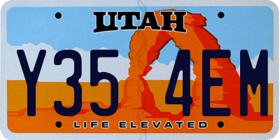 UT license plate Y354EM
