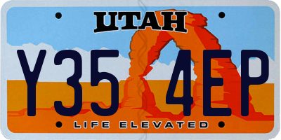 UT license plate Y354EP