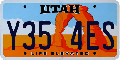 UT license plate Y354ES