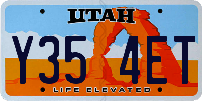 UT license plate Y354ET