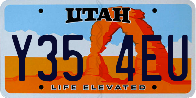 UT license plate Y354EU