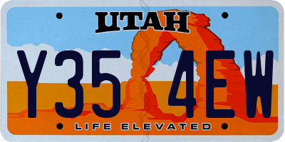 UT license plate Y354EW