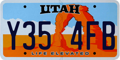 UT license plate Y354FB