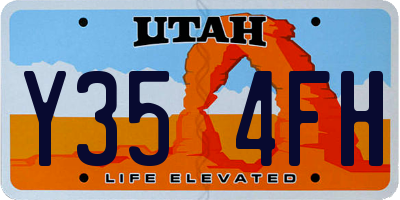 UT license plate Y354FH