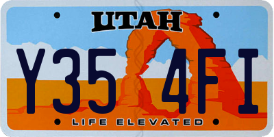 UT license plate Y354FI