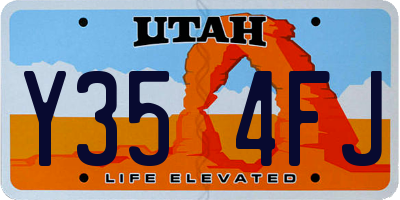 UT license plate Y354FJ