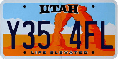 UT license plate Y354FL