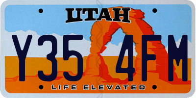UT license plate Y354FM