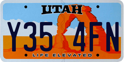 UT license plate Y354FN