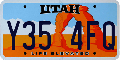 UT license plate Y354FQ