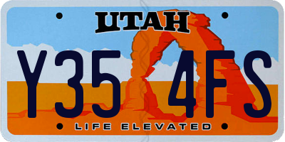 UT license plate Y354FS