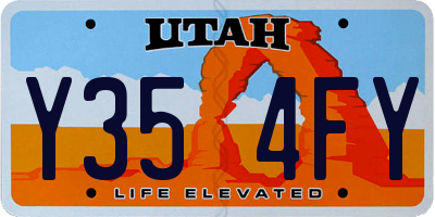 UT license plate Y354FY