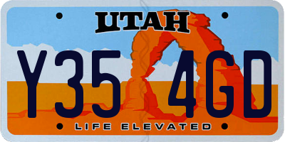 UT license plate Y354GD