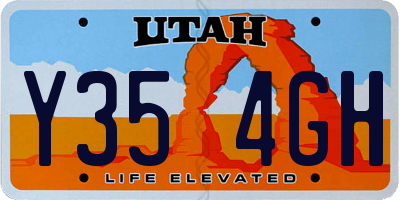 UT license plate Y354GH