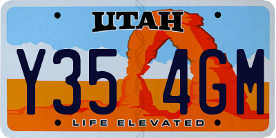 UT license plate Y354GM