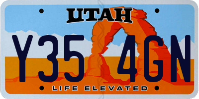 UT license plate Y354GN