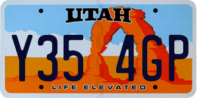 UT license plate Y354GP