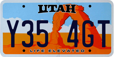 UT license plate Y354GT
