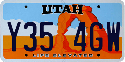 UT license plate Y354GW
