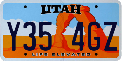 UT license plate Y354GZ