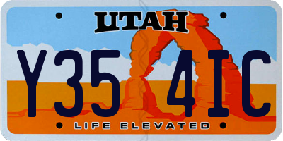 UT license plate Y354IC