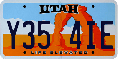 UT license plate Y354IE
