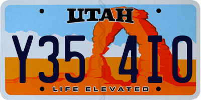 UT license plate Y354IO
