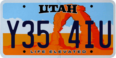 UT license plate Y354IU