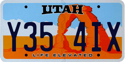 UT license plate Y354IX